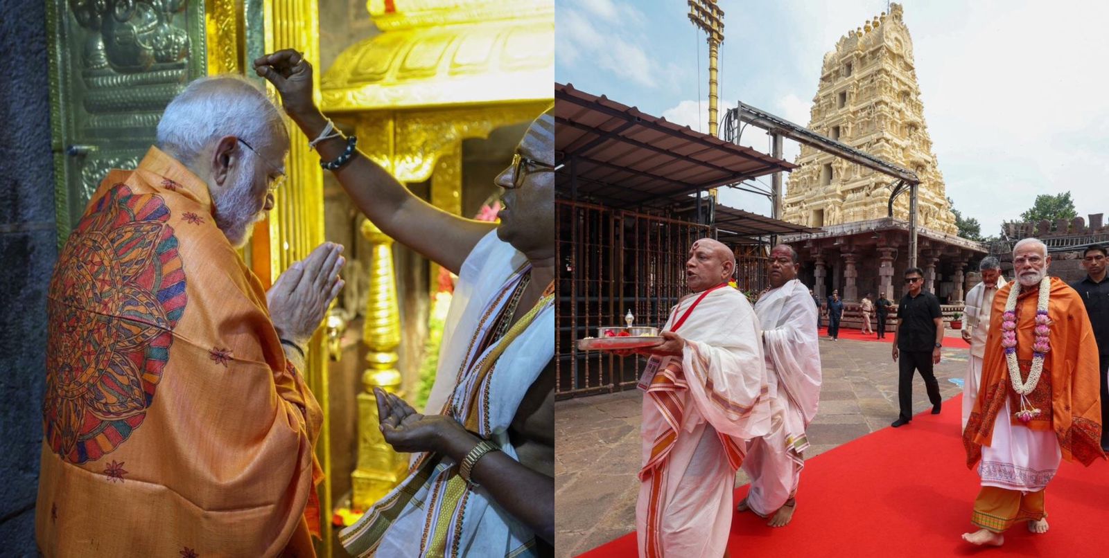 PM Modi Prays for Well-Being of Indians During Visit to Srisailam Temple