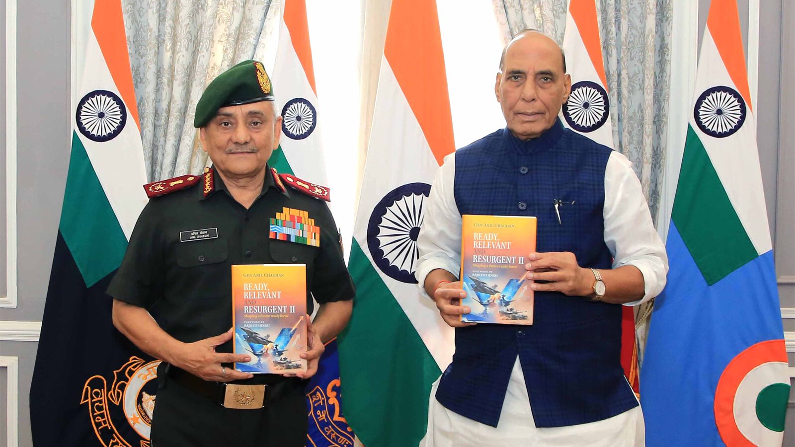 Rajnath Singh Releases Book by CDS General Anil Chauhan on Future-Ready Armed Forces