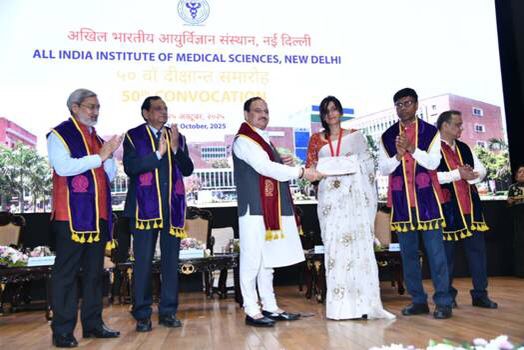 Health Minister J.P. Nadda Showcases India’s Medical Progress at AIIMS New Delhi’s 50th Convocation