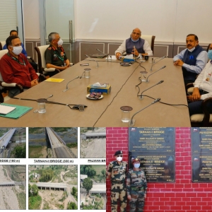 Defense minister Rajnath Singh e-inaugurates six strategic bridges in Jammu & Kashmir